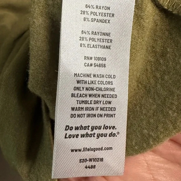 ADORABLE Life Is Good Olive Long Sleeve Shirt Size XXL - Picture 5 of 5